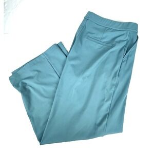 Halara Work Pants Womens L Teal Blue Flex High Waisted straight Leg Dress